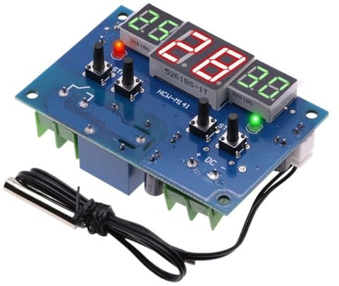 W1401 DC 12V 10A Termostato con pantalla digital Controlador de temperatura Regulador del termostato con relé de sensor NTC 220V