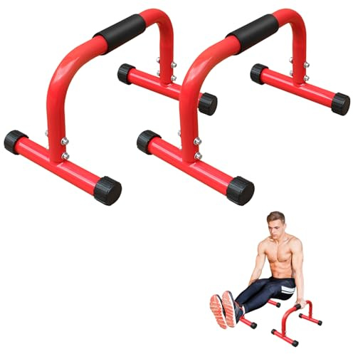 LULUWA Liegestützgriffe Parallelbarren & Dip-Station Heimfitnessgeräte, L-Sitzstangen & Calisthenics-Geräte für zu Hause perfekt für Liegestütze Dips Handstände & Gymnastik