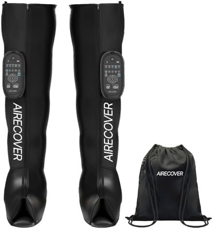 Airecover Presoterapia para Casa Inalámbrico, Masajeador de Piernas con 5 Cámaras, Drenaje Linfático y Relajación Muscular, Circulación y Recuperación, 30–250 mmHg, 5 Modos, 2h Batería