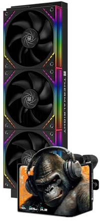Thermalright Levita Vision 360 ARGB Black Aio, dissipatore liquido per CPU AM5/Intel LGA1851/1700, schermo curvo 3D da 6,67, risoluzione 2400 x 1080, supporto video 3D