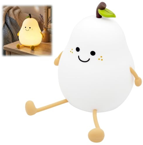 Birnenförmiges Nachtlicht, RGB Nachtleuchte mit Farbwechsel, Wiederaufladbare Portable Birnenförmiges Night Light, 3 Helligkeitsstufen – Einschlafhilfe, für Kinder Geschenke für Jungen und Mädchen