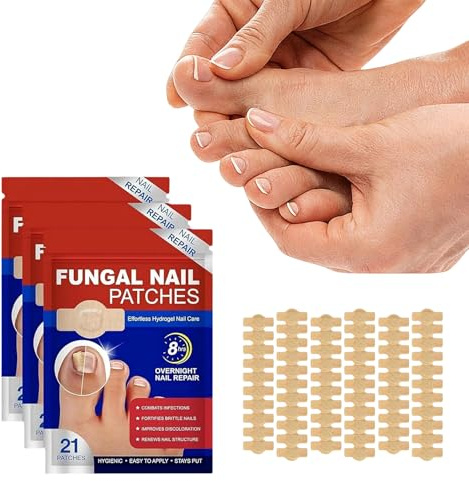 Hongos Uñas de Pies,Fungal Nail Patches,Urgo Uñas Dañadas Hongos,Parches para Tratamiento Hongos las Uñas,Parches Reparadores Uñas para Pies (63PCS)