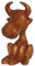 Wogeka Lustige sitzende Kuh Holz Tier Bauernhof Figur Dekoration Handarbeit Schnitzerei Geschenk-Idee KTier 45
