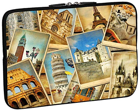 PEDEA Design Schutzhülle Notebook Tasche bis 13,3 Zoll (33,7cm), Vintage Travel