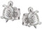 CLEVER SCHMUCK Silberne kleine Damen Kinder Ohrstecker Schildkröte 7 x 5 mm natürlich schlicht Sterling Silber 925 im Schmucketui