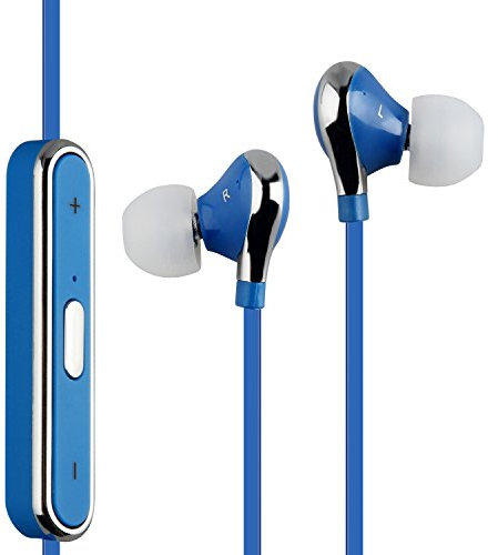 ES Traders® Sports Bluetooth 4.0 Stereo Wireless Bluetooth Earbuds Earphone Headphone for iPhone Samsung (Blue)