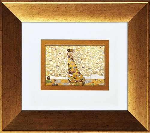 artissimo Bild gerahmt 41x36 cm Gustav Klimt „The tree of life - Lebensbaum“ AG3805 – hochwertiger Kunstdruck, klassisches Wandbild mit Galerierahmung
