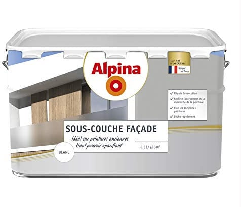 ALPINA Sous-couche opacifiante pour façade - Mat Blanc 2,5L 18m²
