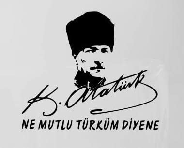 myrockshirt Mustafa Kemal Atatürk 17 cm Aufkleber,Sticker, Autoaufkleber