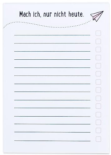 Odernichtoderdoch® Notizblock A6 Mach ich, nur nicht heute - Block mit 50 Blatt für Notizen - DIN A6
