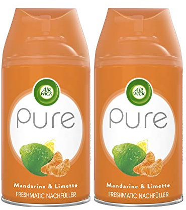 Air Wick Freshmatic Max PURE – Nachfüller für den Air Wick Freshmatic Max – Duft: Mandarine und Limette – 2 x 250 ml Nachfüller