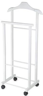 Compactor Valet double à roulettes pour vêtements Hector blanc