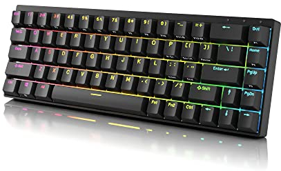DURGOD Hades 68 Mechanische Gaming-Tastatur | 65% Layout ANSI US - USB Typ C | Aluminiumgehäuse | Double Shot PBT Cherry Profile (Gateron Red, Schwarz)