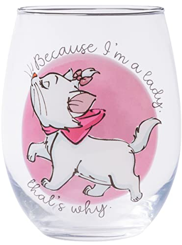 Silver Buffalo Disney Classics Aristogatti Marie I'm a Lady Bicchiere da vino senza stelo da 590 ml