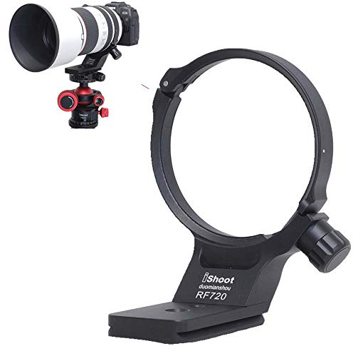 iShoot Bague de montage en métal pour trépied compatible avec Canon RF 70–200 mm f/2.8L IS USM E (III), support de support d'objectif inférieur avec plaque de dégagement rapide Arca-Swiss.