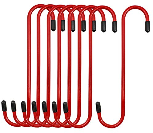 4LIFETIMELINES Ganci per pinza freno, in acciaio resistente, verniciato a polvere rossa con punte in gomma, per lavori automobilistici su asse freno e sistemi di sospensione, confezione da 8
