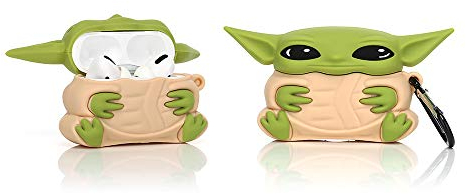 YIGEYI Silikon Hülle Kompatibel mit Airpods Pro Funny Cute 3D Cartoon Case Cover[Yoda Baby] (Gelb)