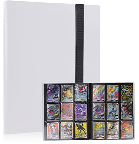Sammelkartenordner, Sammelkartenhalter für 360 Karten, Sammelkartenalbum für Sammelkarten (Weiß)