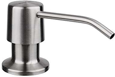 AIKE Dispensador de Jabón de Cocina, Dispensador de Jabón para Fregadero de Acero Inoxidable con Botella, Capacidad 500ml, para Fregaderos de Baños y Cocinas