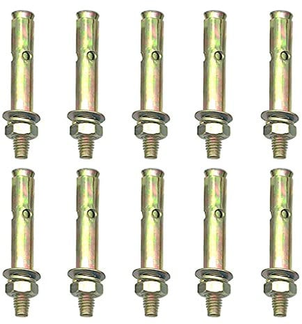Ayiciel Tornillos de expansión, M6, tuercas hexagonales, tornillos de expansión de alta resistencia, tornillos de expansión para montaje en pared (paquete de 10)