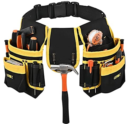 Ceinture porte Outil,Ceinture Outils Bricolage avec 26 Poches,Ceinture Outils Robuste pour Homme,Sac de Rangement Réglable et Détachable pour électricien,Charpentier,Construction,Ceintures de Travail