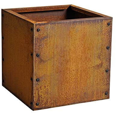 ESTEXO Hochbeet Pflanzkasten Edelrost Blumenkasten Pflanzbeet Blumenbeet Beet Stahl Pflanzkübel Blumenkübel Gartenbeet 40x40x40 cm