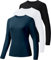 HIBETY 3 Pack Women's UPF 50+ Sun Protection Shirts, Workout Gym Long Sleeve Shirts, Quick Dry Tops (Black/White/Navy-05-M)
