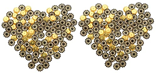 2 Stücke 1 Runde Scheibenbohrer Handgemachte Ornamente Flatback Strass Hand Dekor Sonnenblume Flatback Strass Charms DIY Schmuck Handwerk Charms Strass Flatback Dekore DIY Strass