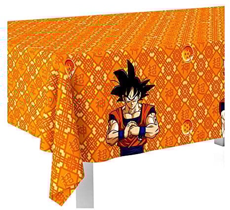 CONVER PARTY - Mantel Plástico Dragon Ball - Decoración Cumpleaños Dragon Ball - Artículos de Fiesta - Serie Dragon Ball - 1 Unidad - 120x180 Cm