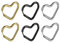 JewelryWe Schmuck 3 Paar Herz Ohrringe Creolen Damen Liebe Herzform Ohrstecker Ohrschmuck für Frauen Mädchen Gold/Schwarz/Silber