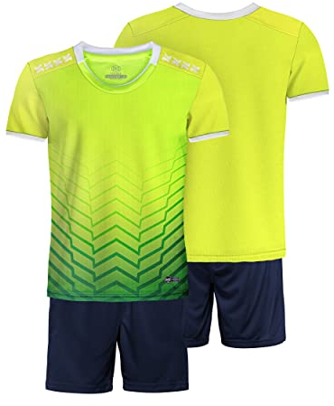 besbomig Jungen Fussball Uniform Trikots Set Kind Team Ausbildung Wettbewerb Sportbekleidung - Kurze Ärmel T-Shirt & Shorts Soccer Uniforms Trainingsanzug für Basketball Sport