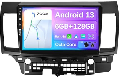 JOYX - 6G+128G - Android 14 IPS Autoradio Passt für Mitsubishi Lancer (2010-2016) - Kabellos CarPlay/Android Auto/DSP - LED Kamera & MIC - 10.1 Zoll 2 Din - DAB Lenkradsteuerung Fast-Boot 360-Kamera