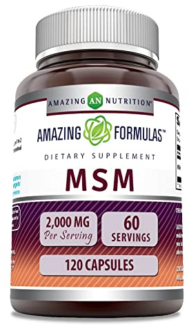 Amazing Formulas MSM (Methylsulfonylmethane) Supplement | 2000 Mg Per Serving | Capsules | Non-GMO | Gluten Free | Made in USA (120 Count | Pack of 1)