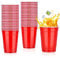 NUZEKY Juego de 50 vasos de plástico reutilizables, vasos para bebidas, vasos para fiestas, 350 ml, vasos de plástico rojos para fiestas, camping, cumpleaños, bodas