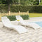 Homgoday Lettini 2 pz Bianchi 184x55x64 cm Legno Massello di Acacia, Lettini Prendisole, Divano Letto Mobili, Lettini da Giardino, Lettino da Piscina da Giardino per Esterno Piscina