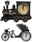 Abaodam 1Stk Uhrenverzierungen wecker die Büroeinrichtung Auto Dekorationen Retro-Desktop-Ornamente Vintage Desktop-Ornamente Zugverzierung Heimuhr Büro-Desktop-Uhr Tischuhr Plastik Bahn