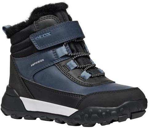 Geox J TREKKYUP Boy B ABX Ankle Boot, Denim/Black, 29 EU
