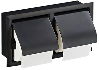 Toliet Paper Holder Recessed Roll Holder In-Wall Double Roll Holder and Waterproof Paper Towel Holder for Bathroom Kitchen Home Campers Boat Toilet Paper Roll Holder (Color : Black, Size : A)
