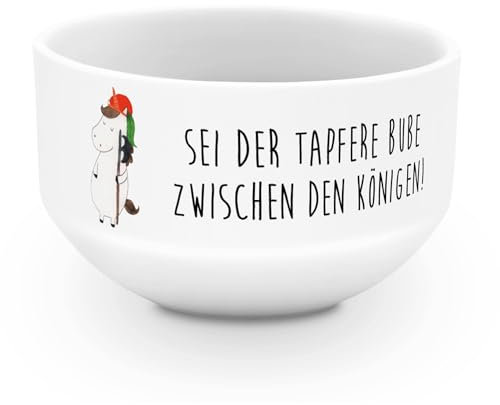Mr. & Mrs. Panda Müslischale Einhorn Junge - Geschenk, salatschälchen, Unicorn, Mittelalter, Bube, Einhörner, dessertschale, Suppenschüssel, Müsli Schalen, suppenbowl