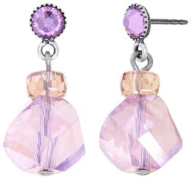 Konplott: Ohrstecker Daily Desire rose, pendelnde Ohrstecker mit großer geschliffener Kristallkugel in rosa, für Damen/Frauen