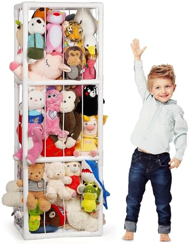 HEYOUTH Animales de peluche Zoo de almacenamiento, animales de peluche de gran capacidad organizador de juguetes de los niños de peluche de almacenamiento creativo estante de exhibición
