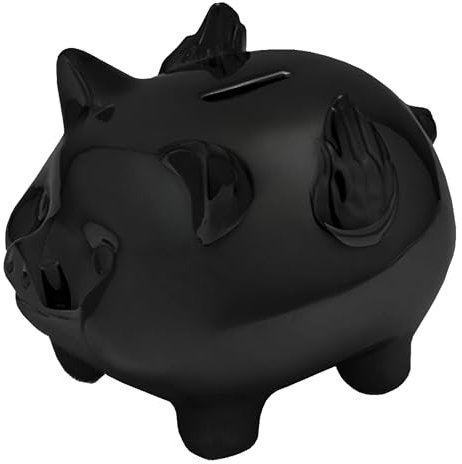 Trinkgeld Spardose Keramik, Sparschwein Hochzeit, Baby Mädchen Jungen Kinder Sparschwein Groß, Spardose Kinder Personalisiert, Sparbüchse, Piggy Bank, Hochzeitsgeschenke für Brautpaar (Schwarz)