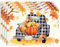 AUAUY Tischset Leinen Platzdeckchen Stoff 4er Set, Halloween Ahornblatt Tischsets Abwaschbar, Kürbisauto Baumwolle Leinen Tischsets Platzsets für Tisch, Küche, Essen, 45x32 cm Tischunterlage Esstisch