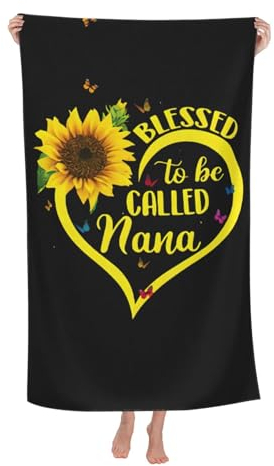 Blessed To Be Called Nana, Sonnenblumen-Strandtuch und Yoga-Handtuch, schnell trocknendes Reisehandtuch für Strand, Pool, Schwimmen, Hand, Gesicht, Körper