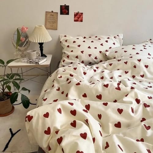 Tabeskly Herzen BettwäSche Mädchen Kinder Bed Duvet Cover Bedding Set Gelb 200×200cm