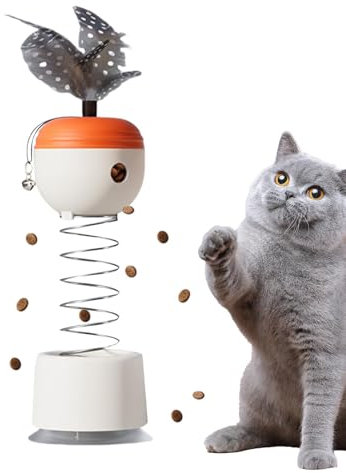 Generisch Interaktives Katzenspielzeug Selbstbeschäftigung, Katzen Leckerli Spender Mit Feder, Katzen Spielzeug Katzenfutterspender Toys