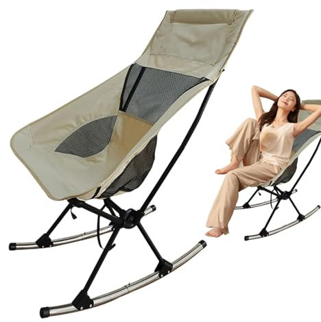 lanliflying Tragbarer Klappstuhl | Oxford-Stoff mit hoher Rückenlehne, hohe Rückenlehne, Outdoor-Mittagspause, Schaukelstuhl, Oxford-Tuch, atmungsaktive Netz-Rückseite für Rasen