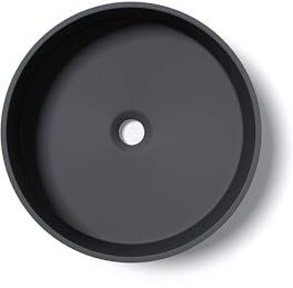 Mai & Mai Vasque à Poser Ronde Gris Noir Mat Lavabo Salle de Bain Évier Lave Mains sans trop-Plein Col804