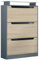 Vladon Schuhschrank Space, Schuhkipper für 24 Paar Schuhe mit 3 Klappen und Glasablage, Anthrazit matt/Eiche sägerau (89 x 128 x 23 cm)