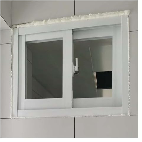 Finestra a doppio pannello di nuova costruzione, kit finestre a tramoggia, finestre scorrevoli orizzontali for capannoni, pollai, casa mobile, cantina, facile da installare(80x120cm/31.5x47.2in)